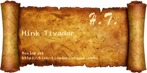 Hink Tivadar névjegykártya